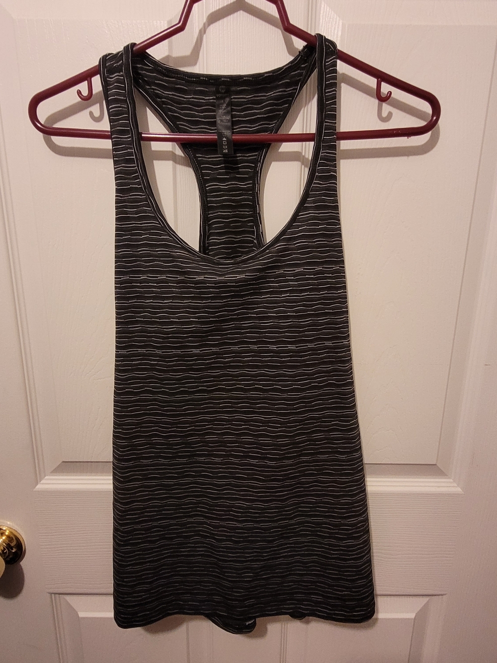 Striped Black & Gray Racerback Tank Top